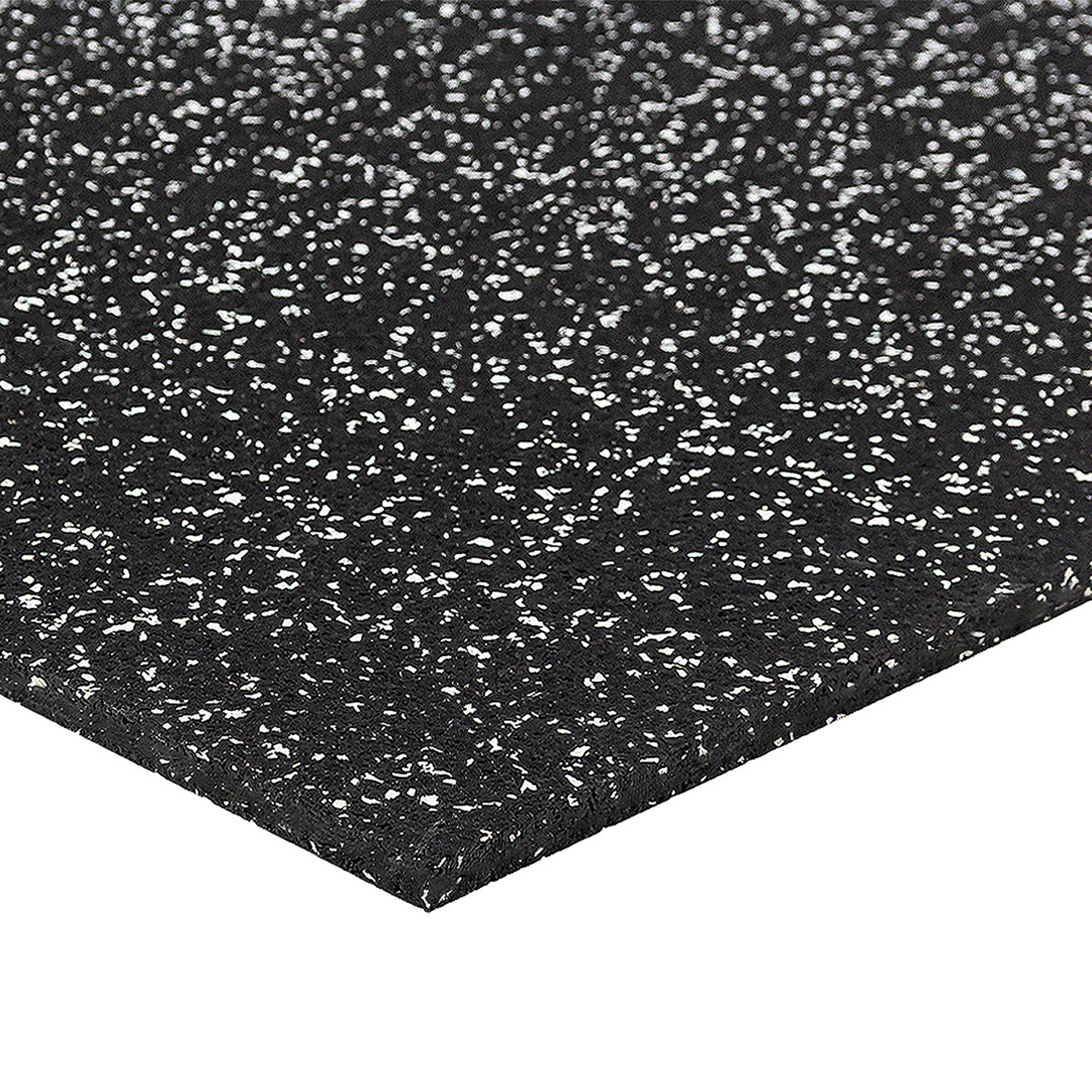 Černo-bílá podlahová guma (puzzle - roh) FLOMA FitFlo SF1050 - délka 50 cm, šířka 50 cm, výška 1 cm