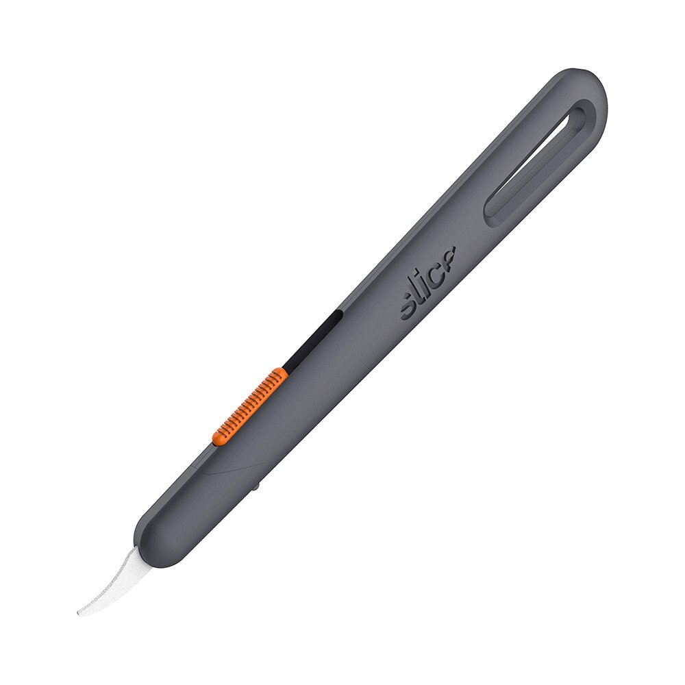 Černo-oranžový plastový rozparovací polohovatelný nůž SLICE - délka 14,7 cm, šířka 2,1 cm, výška 0,8 cm