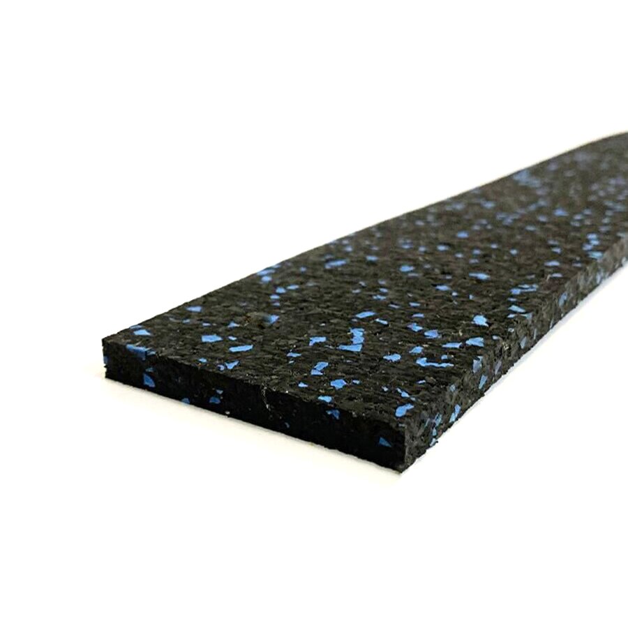 Černo-modrá gumová soklová podlahová lišta FLOMA SF1100 IceFlo - délka 200 cm, šířka 7 cm, tloušťka 0,8 cm