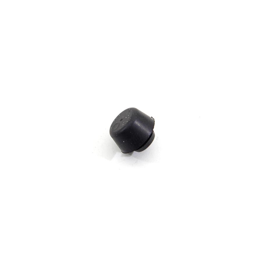 Černý pryžový doraz nástrčný do díry FLOXO - průměr 1,7 cm, výška 0,9 cm a výška krku 0,2 cm 