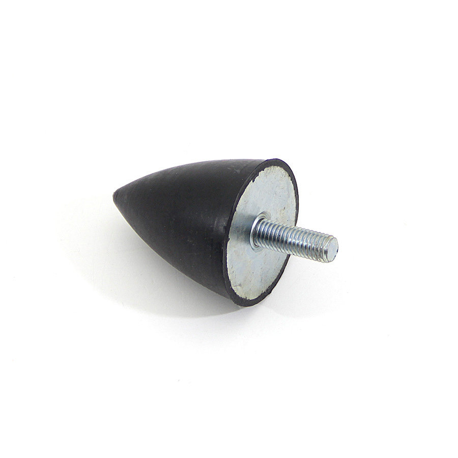 Černý gumový doraz tvaru kužele se šroubem FLOMA - 4 x 6 cm