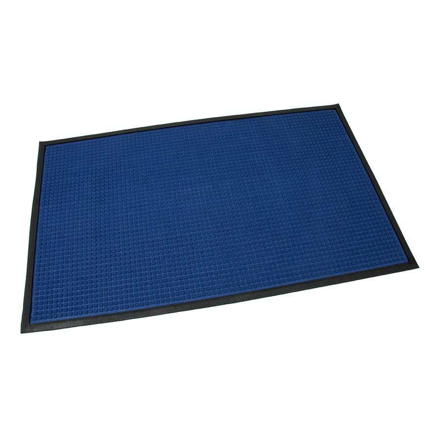 Modrá textilní gumová čistící vstupní rohož FLOMA Little Squares - délka 90 cm,