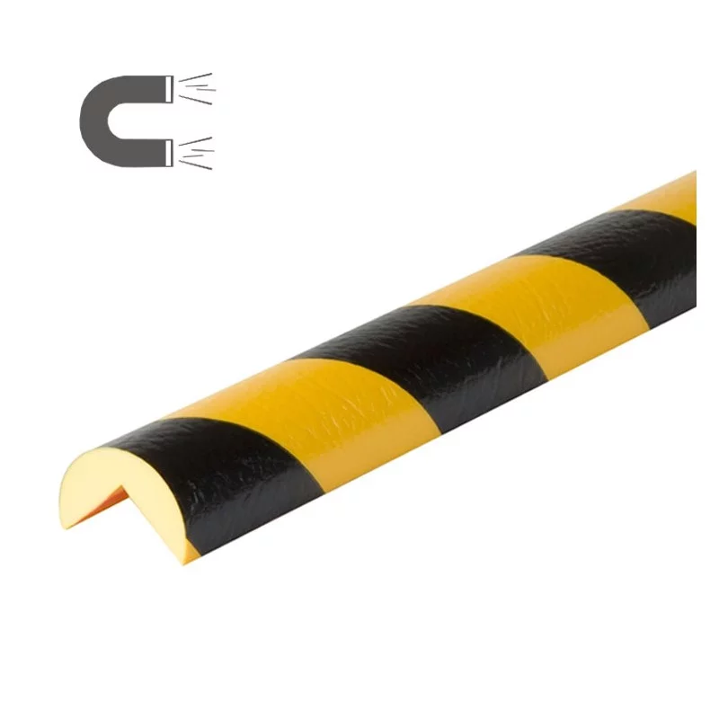 Černo-žlutá pěnová magnetická ochrana rohů zdí, stěn "typ A" - 4 x 100 cm