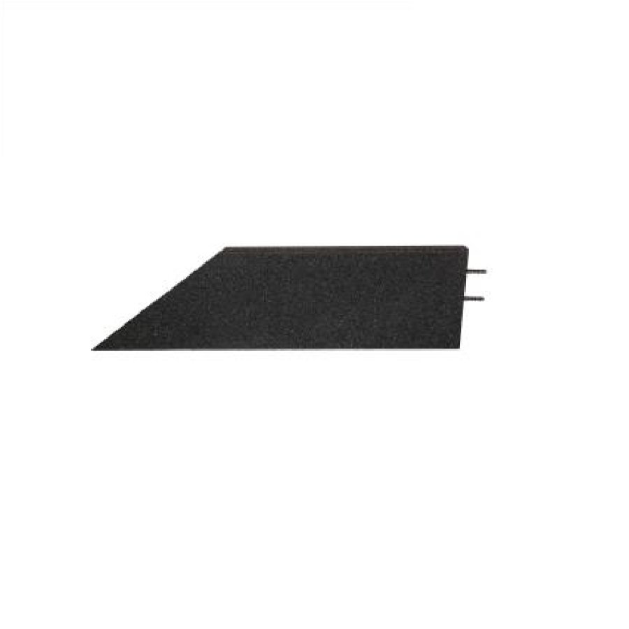 Černý pravý nájezd (roh) pro gumové dlaždice - délka 75 cm, šířka 30 cm a výška 6,5 cm 