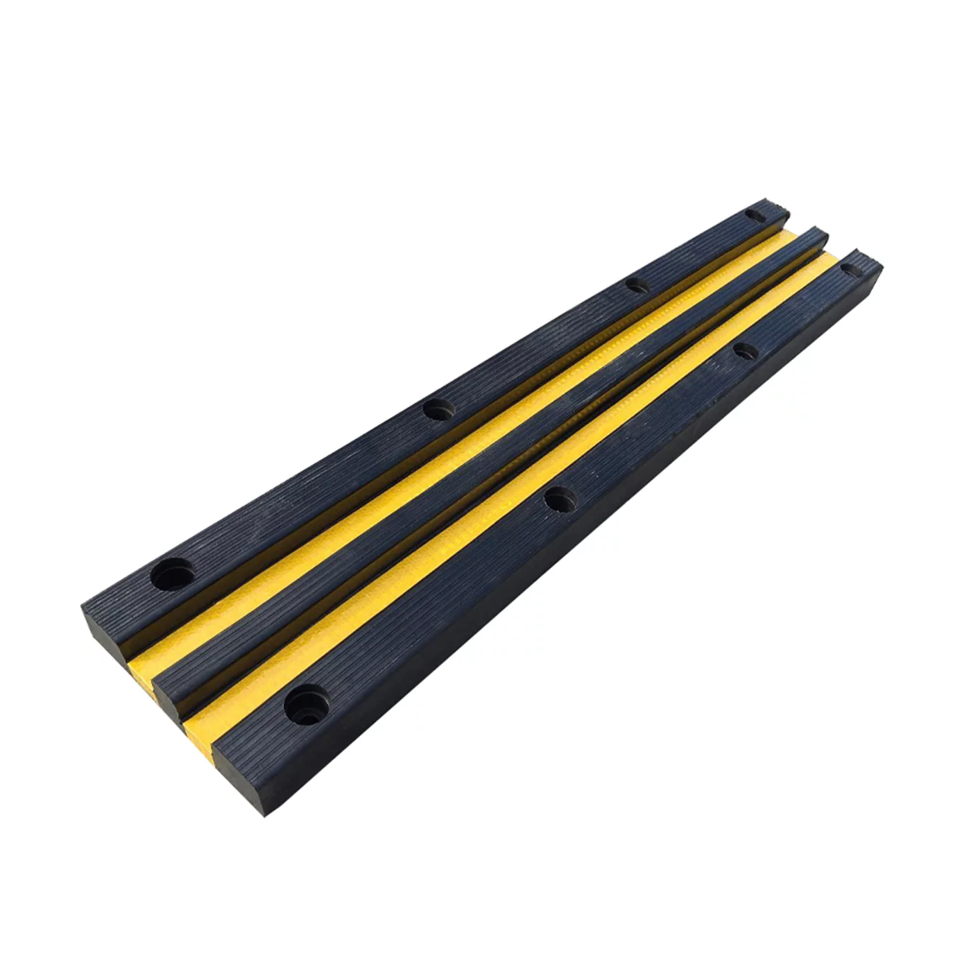 Černo-žlutá gumová ochrana zdí, stěn FLOMA WB96 - 100 x 20 x 2,5 cm