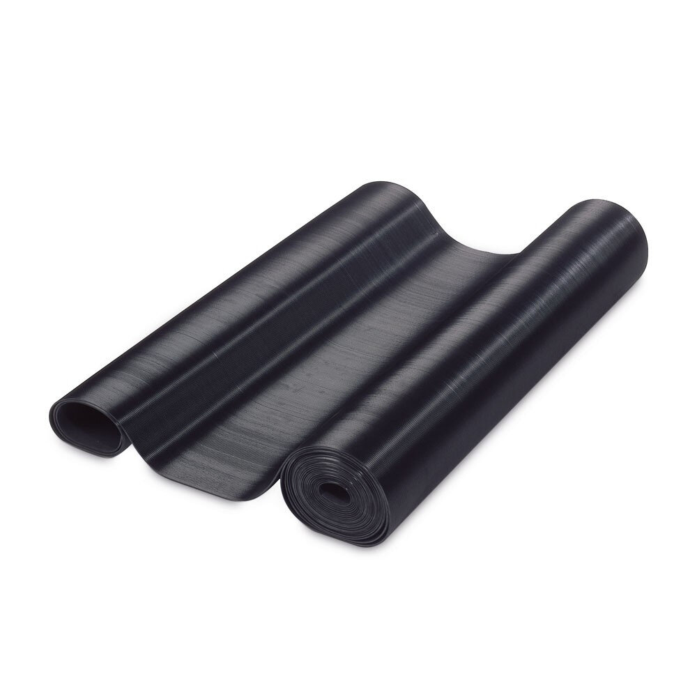 Černá gumová rohož DEFENDER RILLS MAT - délka 10 m, šířka 70 cm, výška 0,26 cm