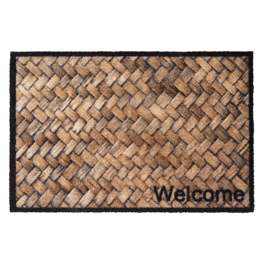 Vnitřní vstupní čistící pratelná rohož Prestige, Welcome wicker, FLOMA - délka 50 cm a šířka 75 cm 