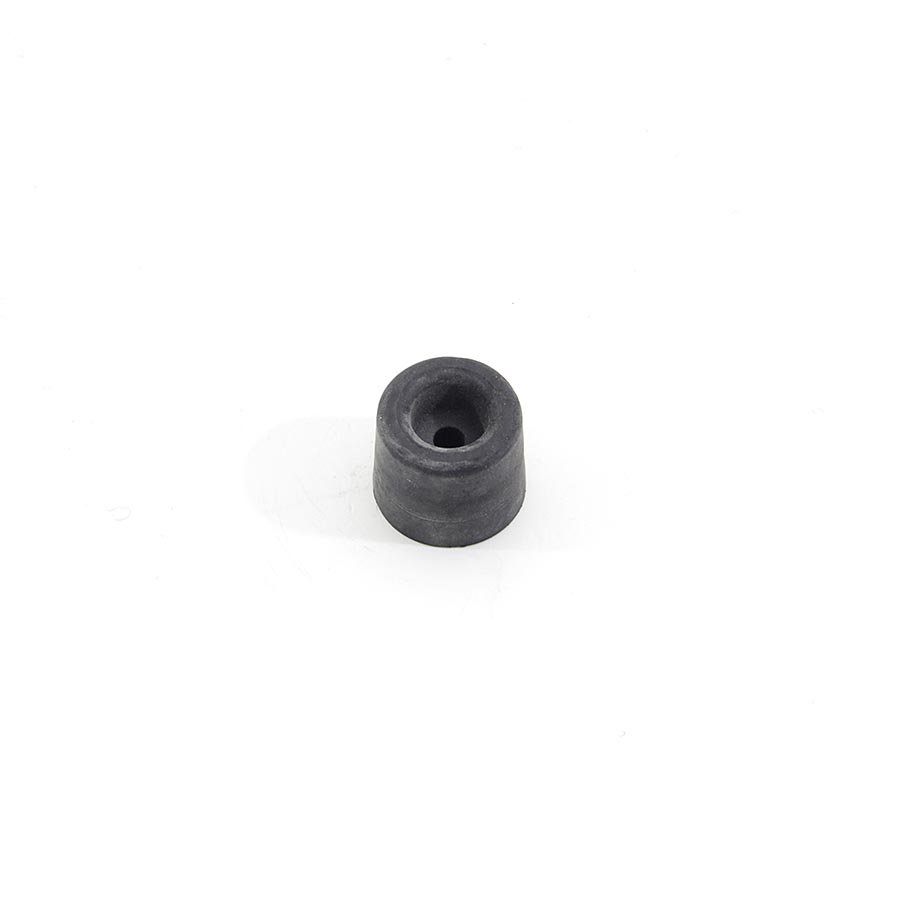 Černý gumový kónický doraz s dírou pro šroub FLOMA - průměr 3 cm x 2,5 cm