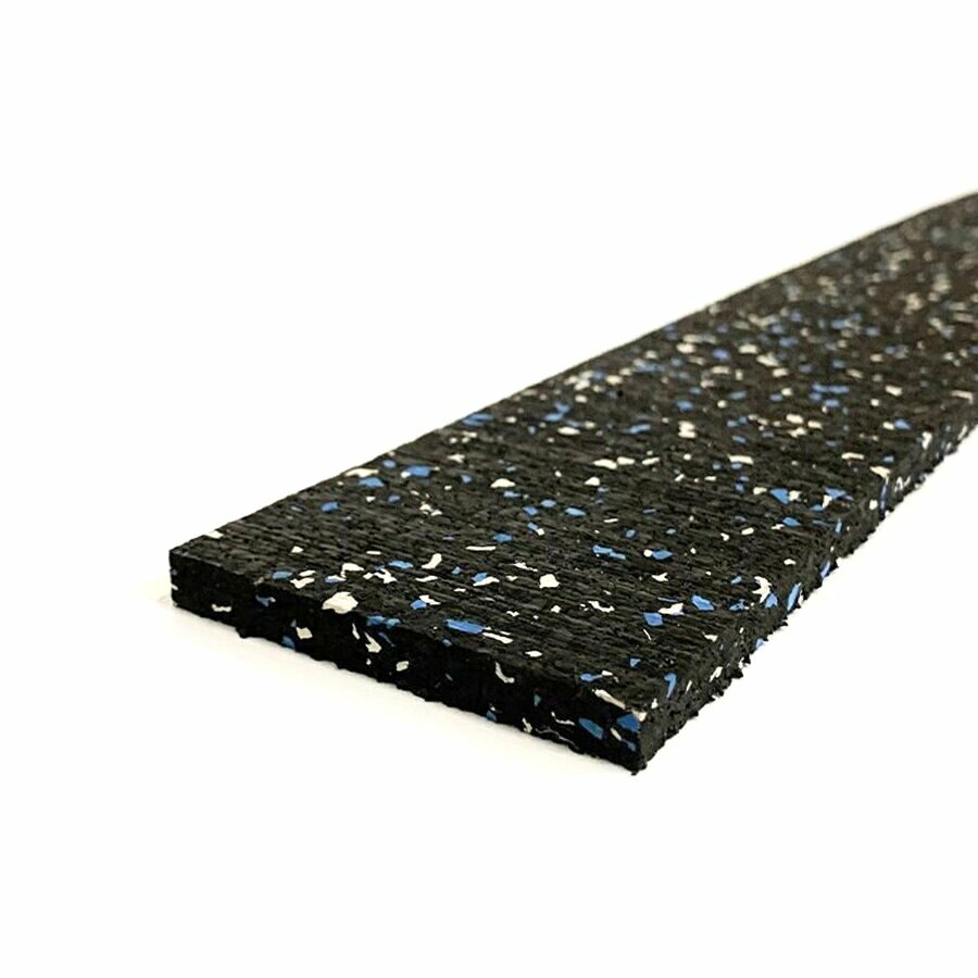 Černo-bílo-modrá gumová soklová podlahová lišta FLOMA IceFlo SF1100 - 200 x 7 cm