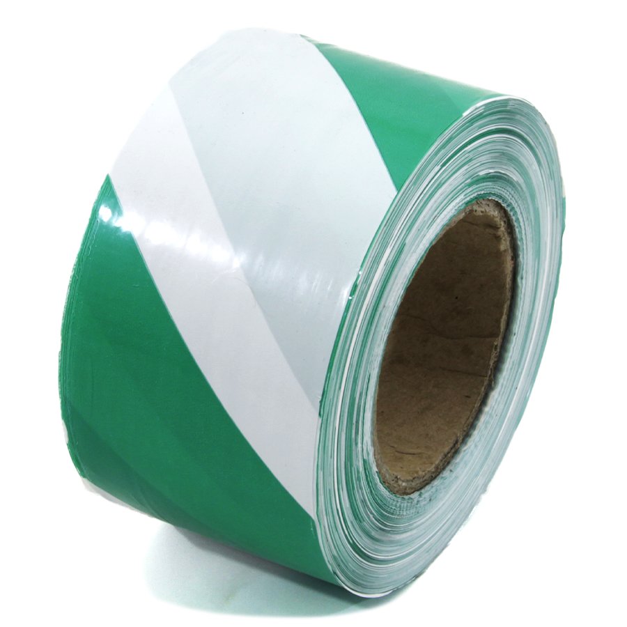 Bílo-zelená vytyčovací páska - délka 250 m, šířka 7,5 cm
