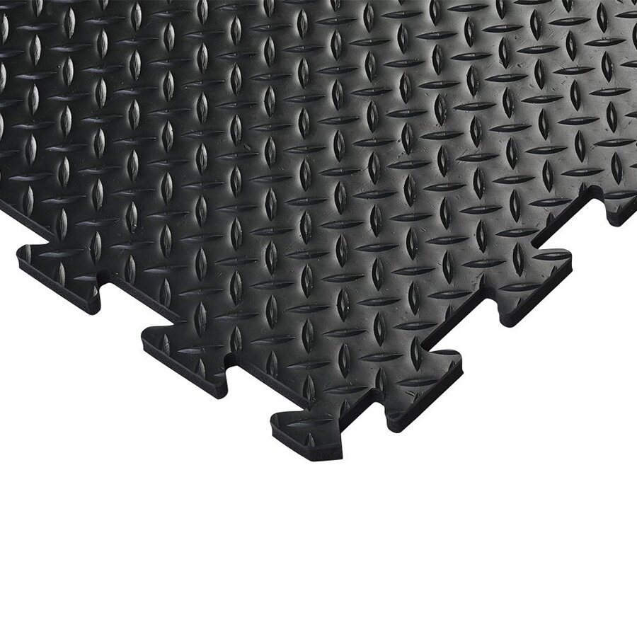 Černá gumová protiúnavová průmyslová dlažba (střed) - 50 x 50 x 1,5 cm