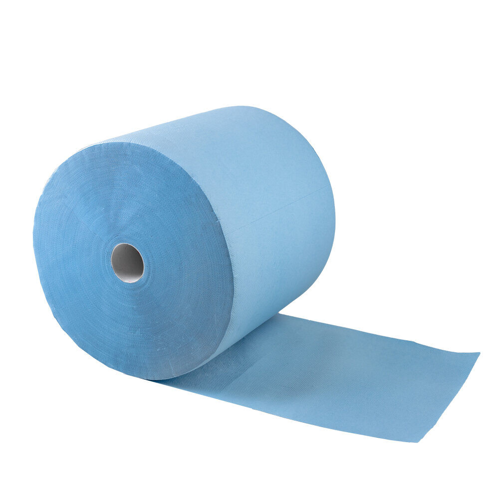 Modrá papírová třívrstvá průmyslová čistící utěrka - délka 38 cm, šířka 34 cm - 1000 útržků