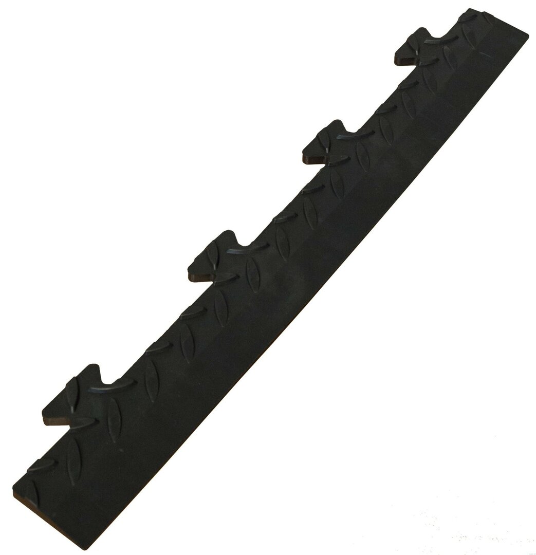 Černý (PVC) vinylový nájezd "samec" pro dlaždice Tenax - 48 x 7 x 0,8 cm