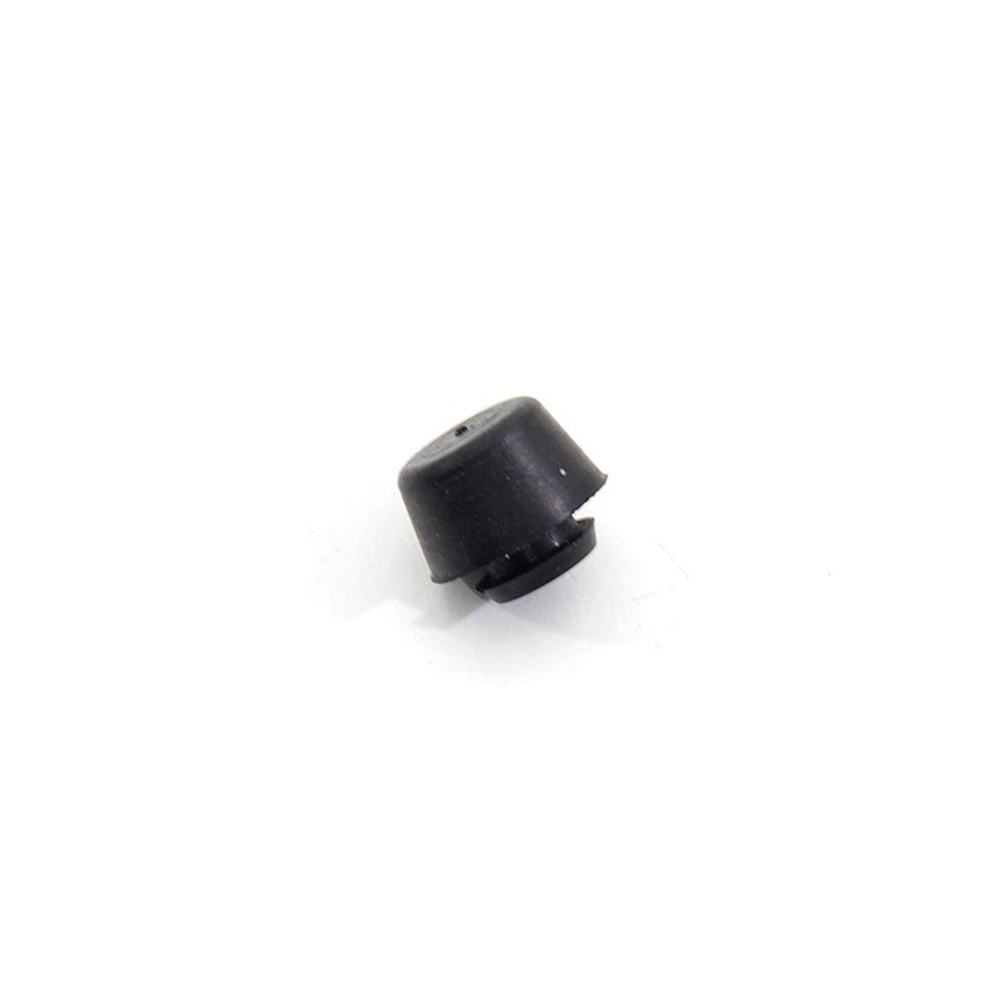Černý pryžový doraz nástrčný do díry FLOXO - průměr 1,9 cm, výška 1,1 cm a výška krku 0,3 cm 