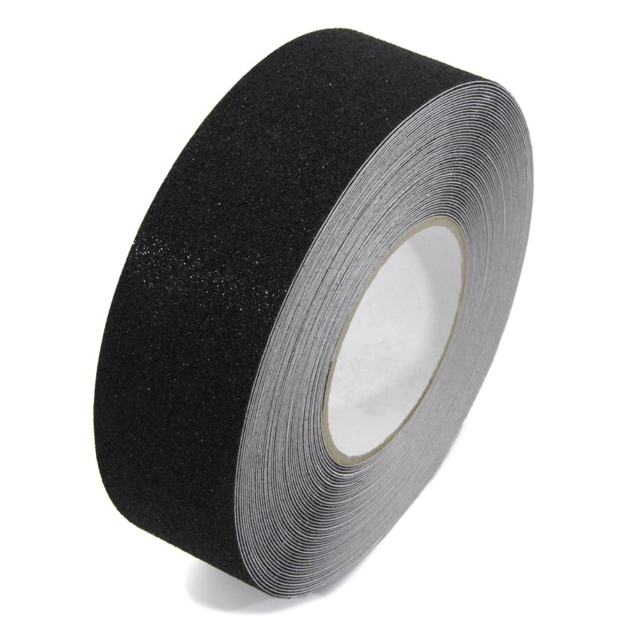 Černá korundová protiskluzová páska FLOMA Standard - délka 18,3 m, šířka 5 cm, tloušťka 0,7 mm