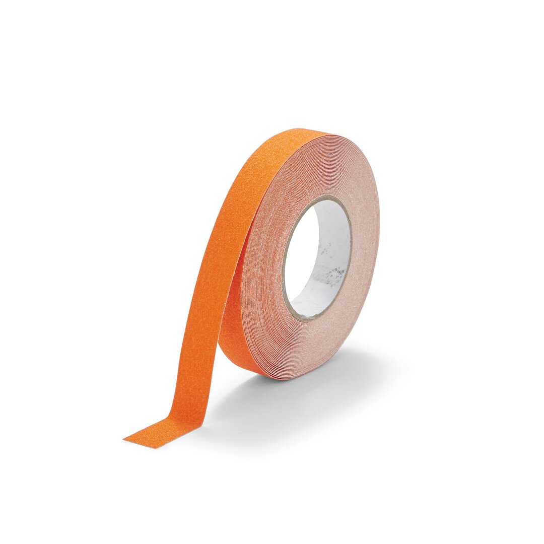 Oranžová korundová protiskluzová páska FLOMA Standard - 18,3 x 2,5 cm tloušťka 0
