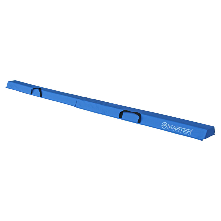 Modrá EVA skládací gymnastická kladina MASTER - délka 240 cm, šířka 9 cm, výška 6 cm