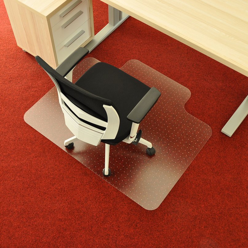 Průhledná ochranná podložka pod židli na koberec FLOMA OCMat Profi - délka 120 cm, šířka 100 cm, výška 0,2 cm