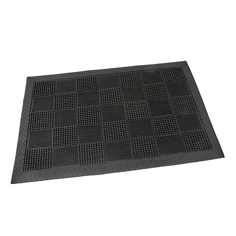 Gumová čistící venkovní vstupní rohož Pin Squares, FLOMA - délka 40 cm, šířka 60 cm a výška 0,7 cm 