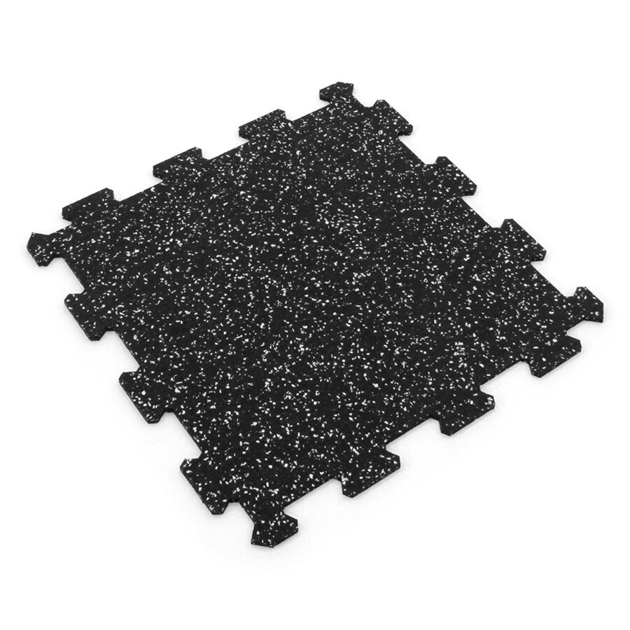Černo-bílá gumová modulová puzzle dlažba (střed) FLOMA FitFlo SF1050 - 50 x 50 x