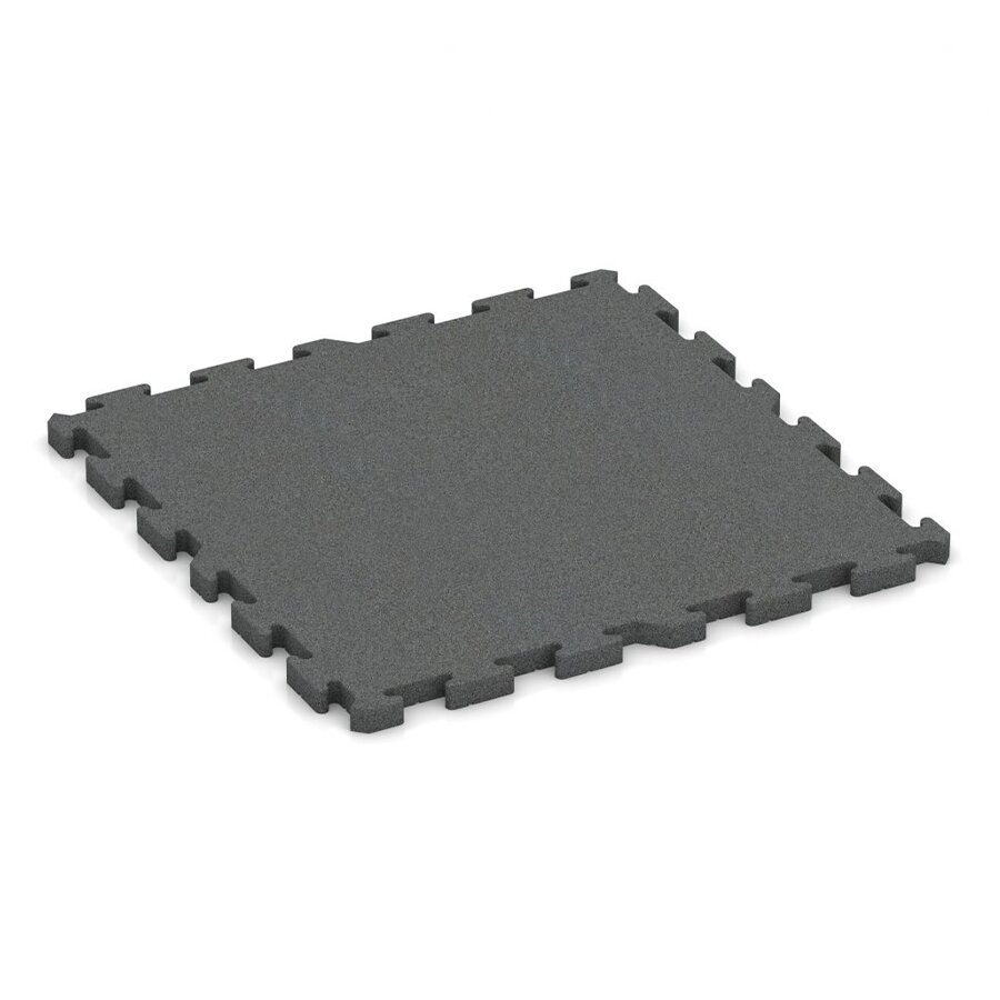 Antracitovo-šedá gumová dopadová puzzle dlažba FLOMA - délka 95,6 cm, šířka 95,6 cm, výška 3 cm