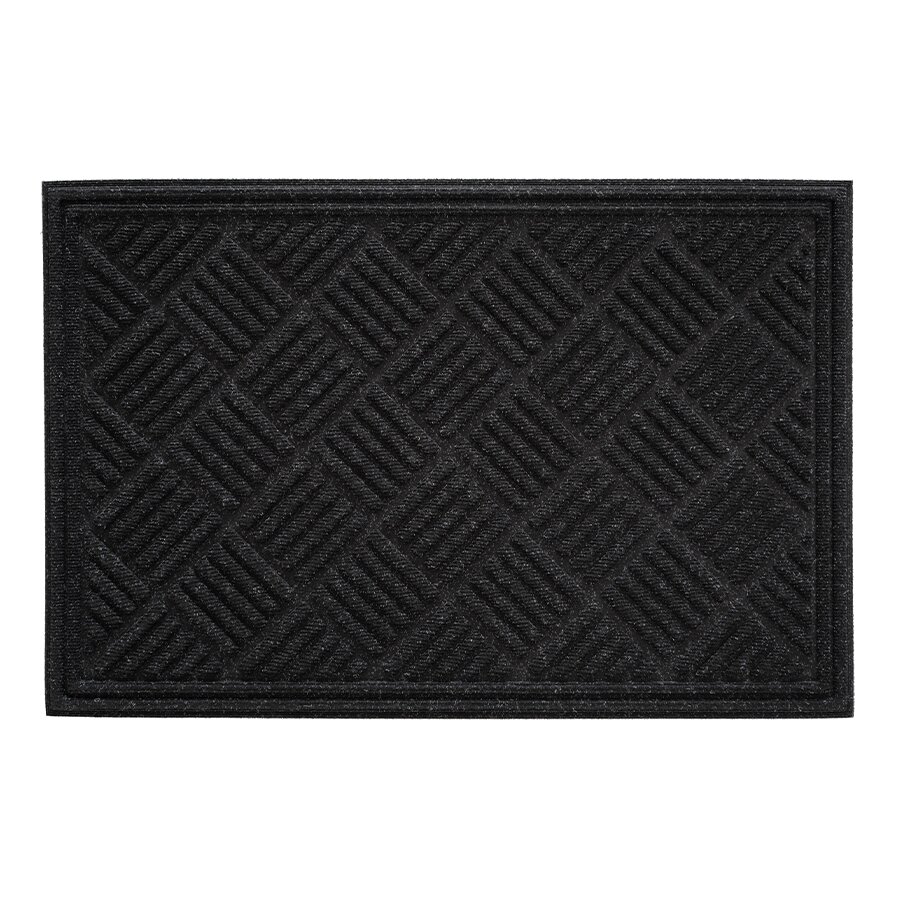 Antracitová textilní gumová čistící vstupní rohož FLOMA Parquet - 60 x 90 x 1,1 cm