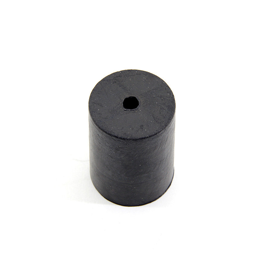 Černý gumový válcový doraz s dírou pro šroub FLOMA - průměr 3 cm x 4 cm