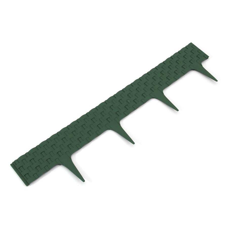 Zelený plastový palisádový zahradní obrubník FLOMA Ratan - délka 80 cm, výška 8 