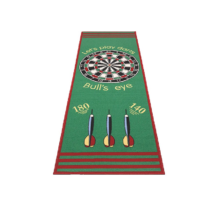 Zelený kusový hrací koberec FLOMA Darts - délka 237 cm, šířka 79 cm, výška 0,5 cm