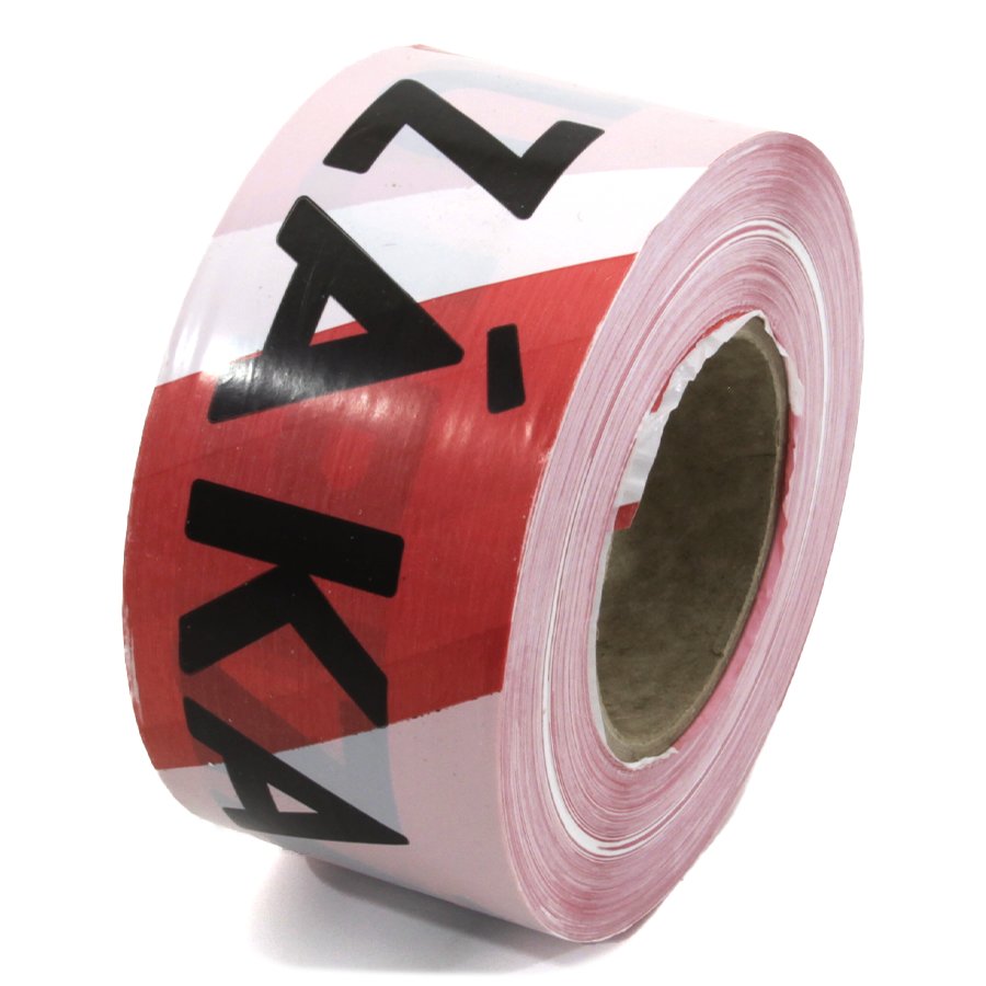 Bílo-červená vytyčovací páska "ZÁKAZ VSTUPU" - délka 250 m, šířka 7,5 cm