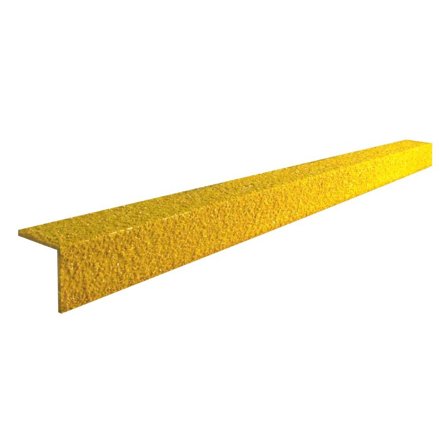 Žlutá karborundová schodová hrana - délka 300 cm, šířka 5,5 cm, výška 5,5 cm a tloušťka 0,5 cm 