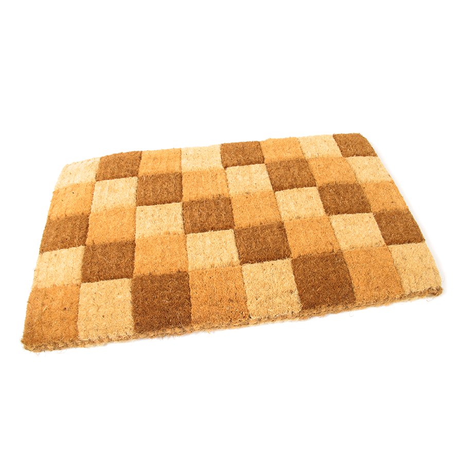 Kokosová vstupní venkovní čistící rohož Squares, FLOMA - délka 45 cm, šířka 75 cm a výška 4,7 cm 