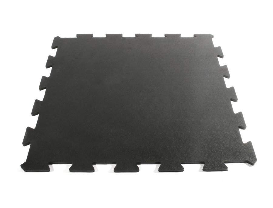 Černá gumová modulární průběžná fitness deska Sport Tile - délka 61 cm, šířka 61 cm a výška 1 cm 