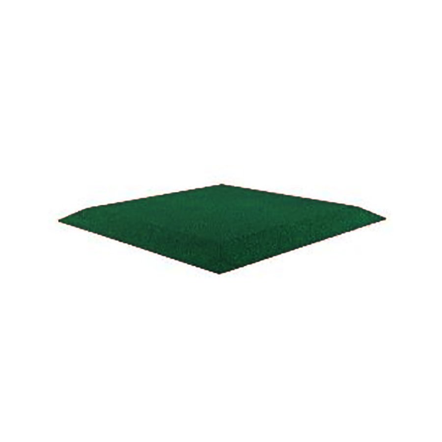 Zelená gumová krajová dopadová dlaždice (roh) (V40/R00) FLOMA - délka 50 cm, šířka 50 cm a výška 4 cm 