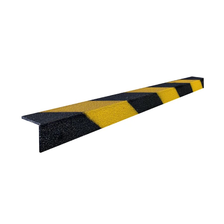 Černo-žlutá karborundová schodová hrana - 300 x 5,5 x 5,5 cm a tloušťka 0,5 cm