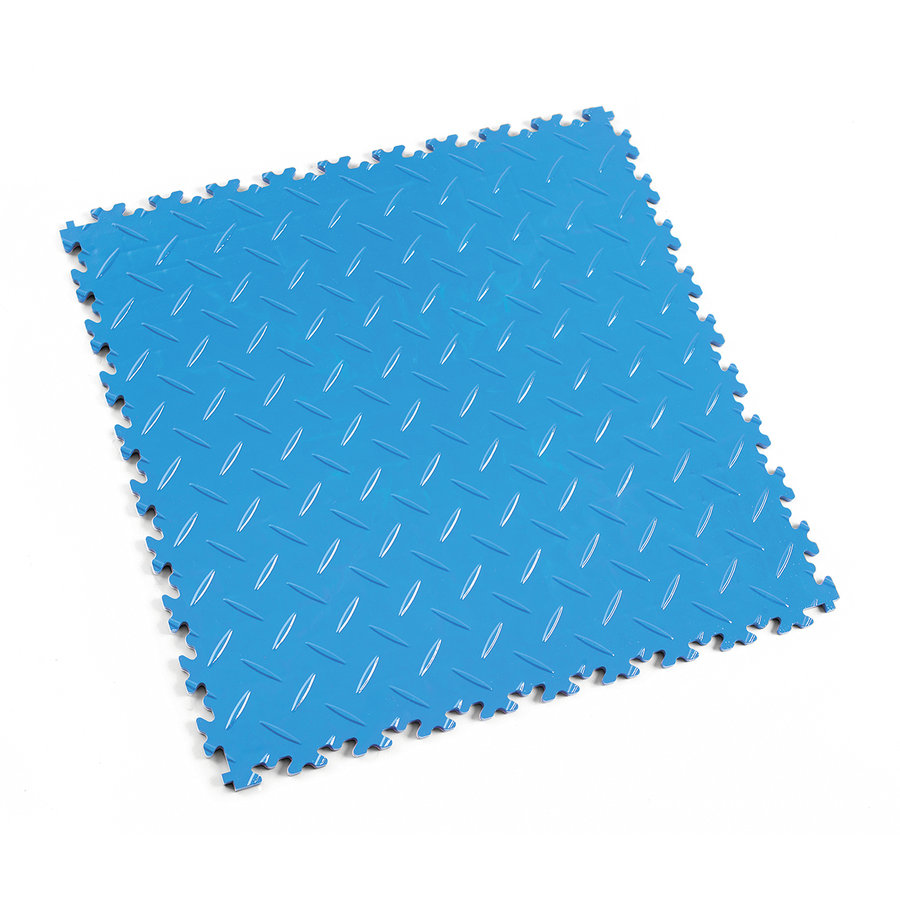 Modrá PVC vinylová zátěžová dlažba Fortelock Industry (diamant) - délka 51 cm, šířka 51 cm, výška 0,7 cm
