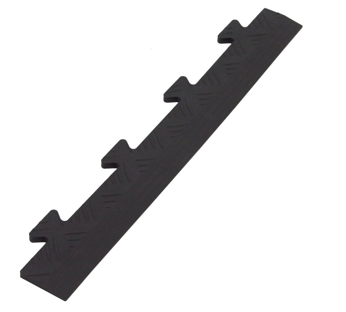 Černý (PVC) vinylový nájezd "samec" pro dlaždice Tenax - 48 x 7 x 0,8 cm