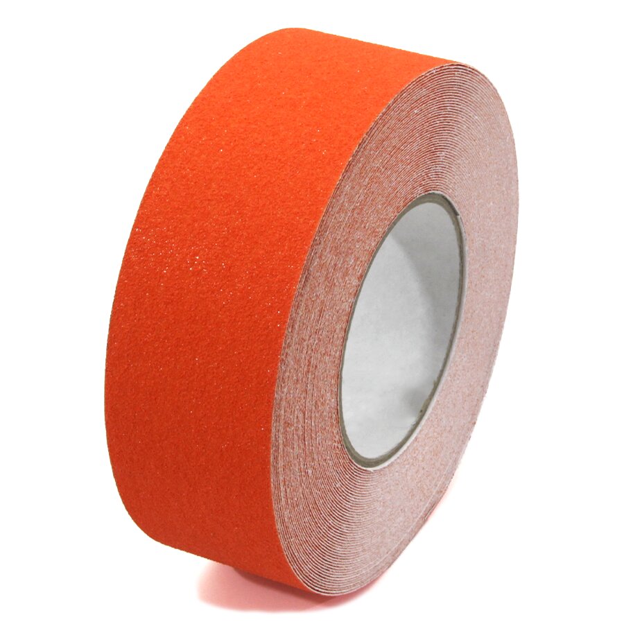 Oranžová korundová protiskluzová páska FLOMA Standard - délka 18,3 m, šířka 5 cm, tloušťka 0,7 mm