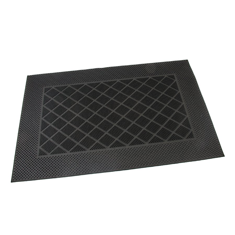 Gumová čistící venkovní vstupní rohož Squares - Rectangle, FLOMA - délka 40 cm, šířka 60 cm a výška 0,7 cm 