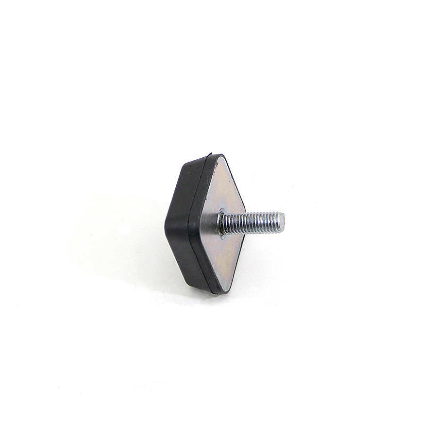 Černý gumový doraz tvaru komolého jehlanu se šroubem FLOMA - 5 x 5 x 2 cm