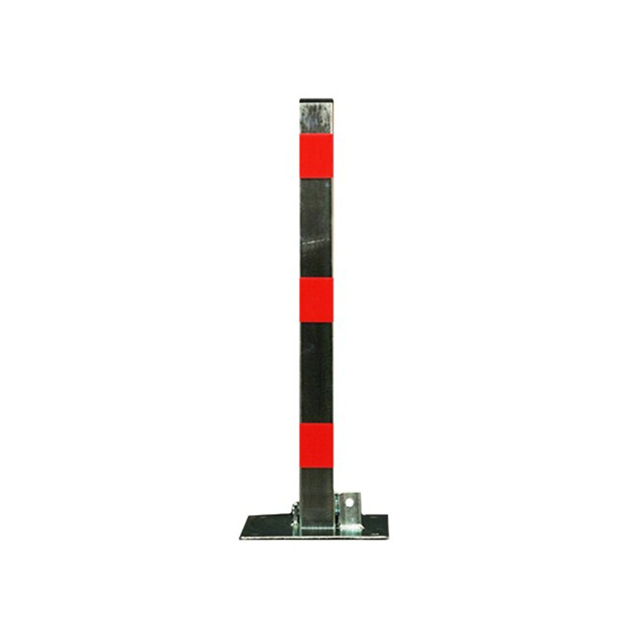 Černo-červený ocelový parkovací sloupek (hranatý profil) - výška 60 cm