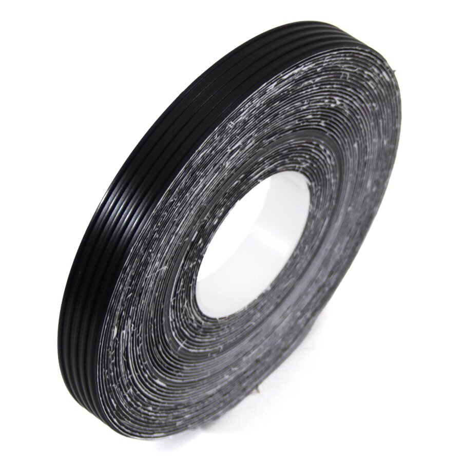 Černá gumová ochranná protiskluzová páska FLOMA Ribbed - 9,15 m x 2,5 cm a tlouš