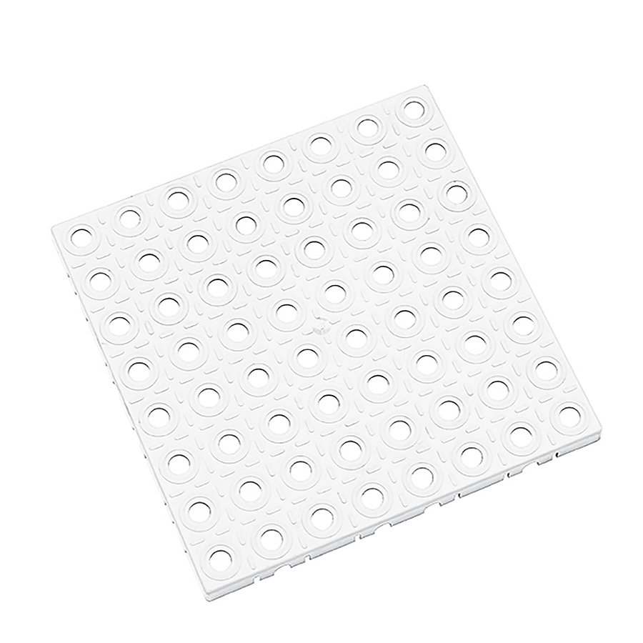 Bílá plastová modulární dlaždice AT-HRD, AvaTile - délka 25 cm, šířka 25 cm a výška 1,6 cm 