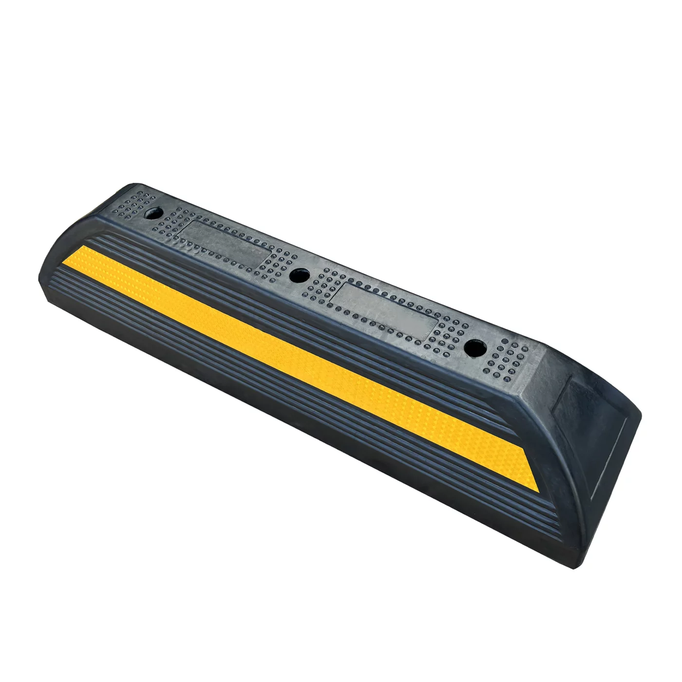 Černo-žlutý gumový parkovací doraz FLOMA WS96 - 100 x 25 x 20 cm