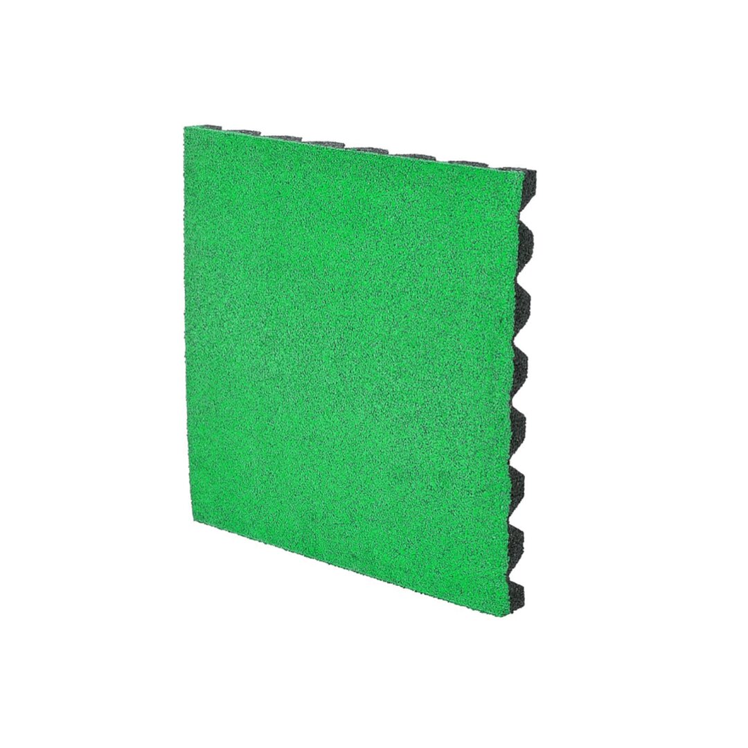 Černo-zelená EPDM certifikovaná dopadová dlažba FLOMA V45/R28 - délka 100 cm, šířka 100 cm, výška 4,5 cm