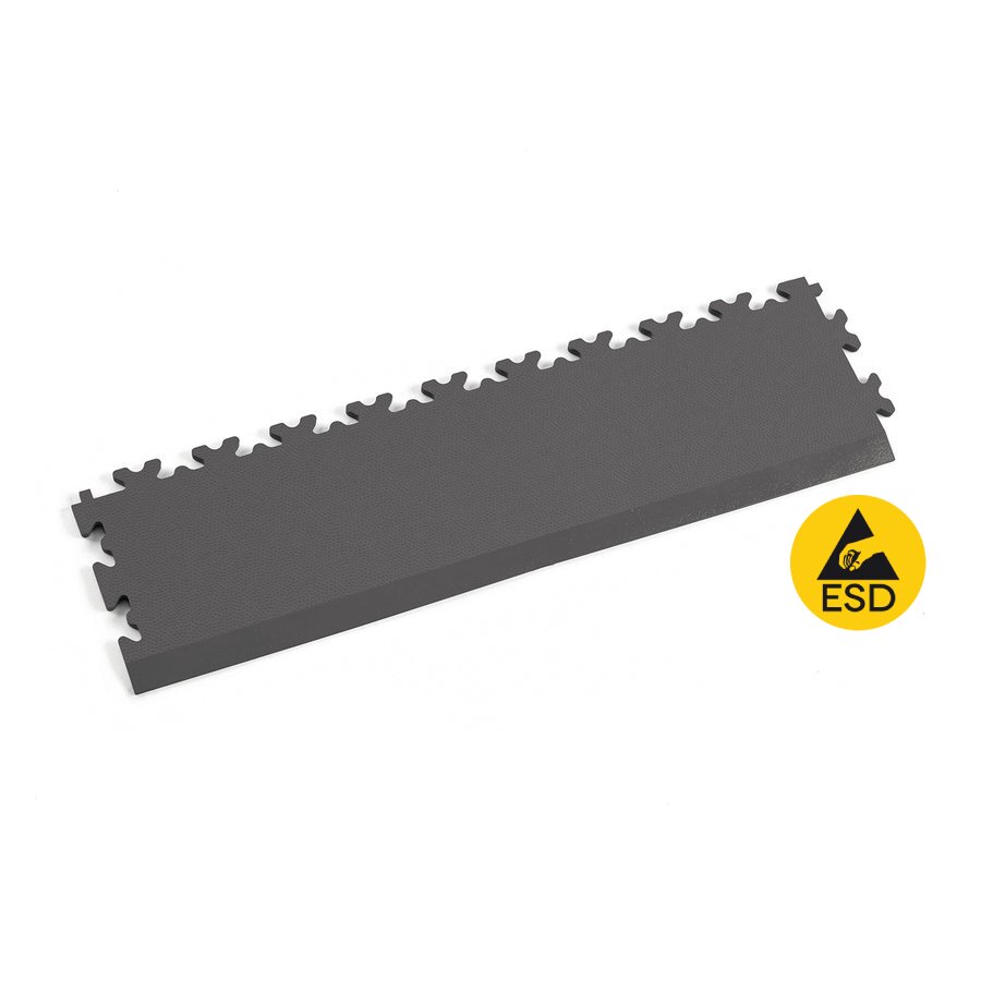 Grafitový PVC vinylový nájezd Fortelock Industry ESD (kůže) - délka 51 cm, šířka 14,5 cm, výška 0,7 cm