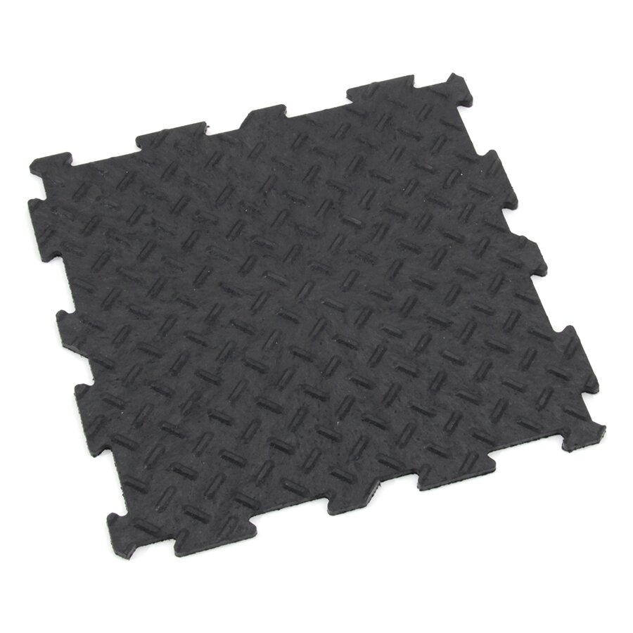 Černá gumová puzzle modulová dlažba Alpha - 30 x 30 x 0,7 cm - 10 ks