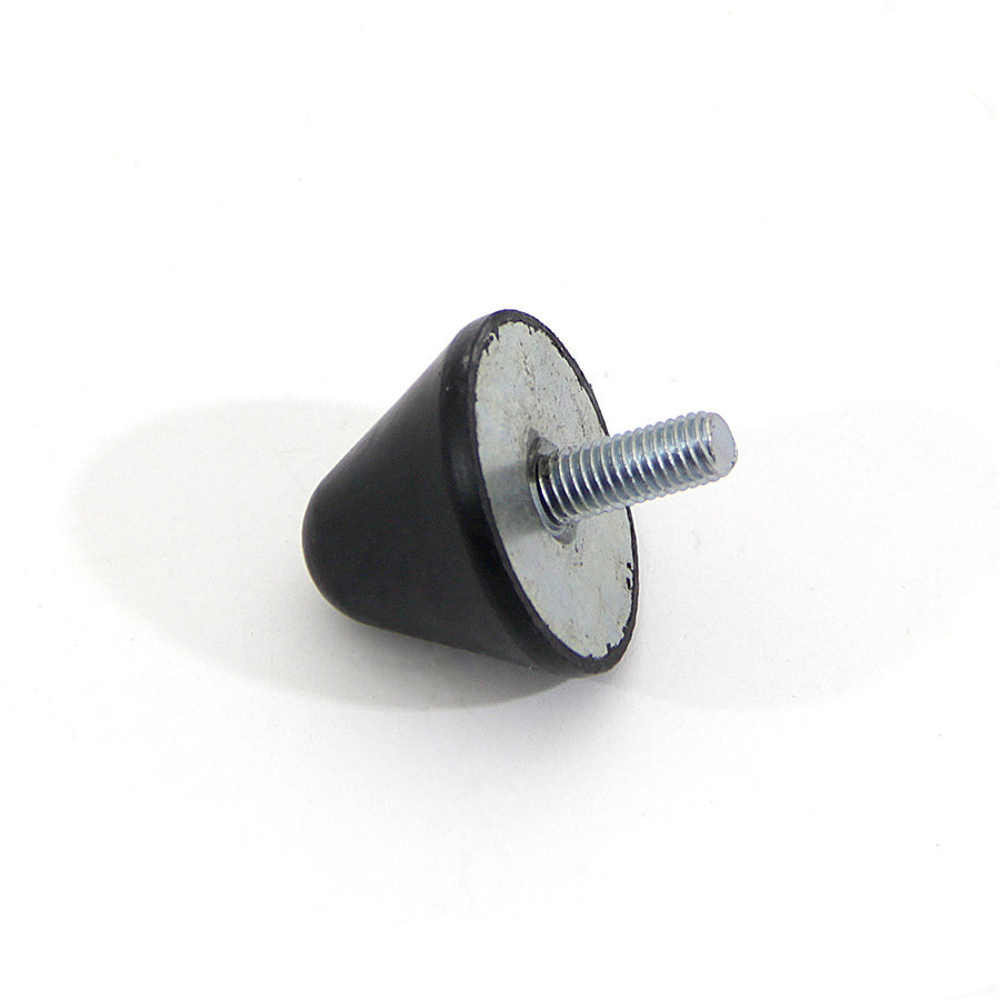 Černý gumový doraz tvaru kužele se šroubem FLOMA - 4 x 3 cm