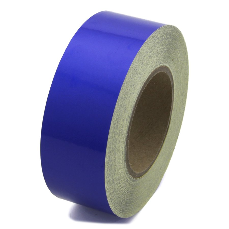 Modrá reflexní samolepící výstražná páska - délka 45 m, šířka 5 cm