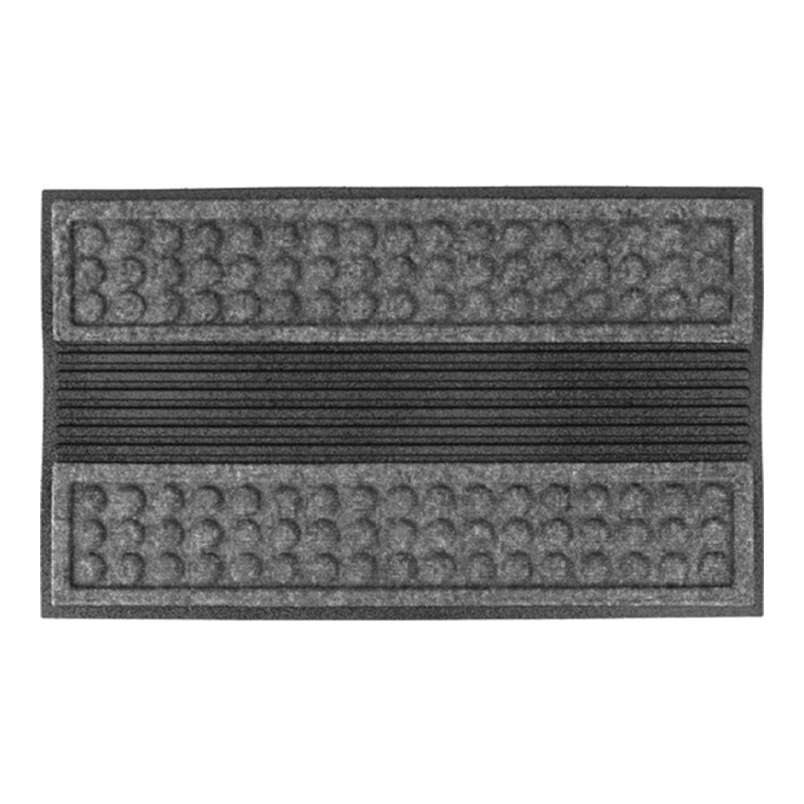 Šedá textilní gumová čistící vstupní rohož FLOMA Scrape - 80 x 120 x 1,3 cm
